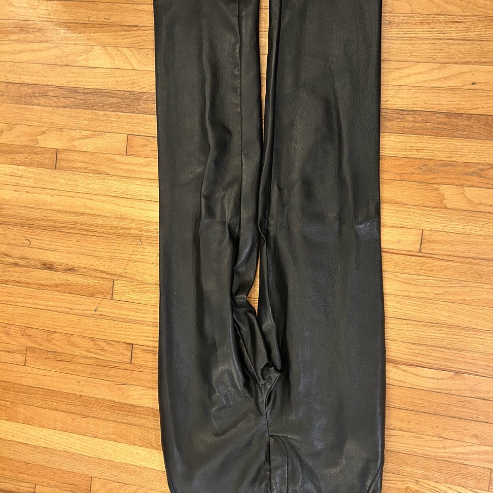 Babaton Dark Leather Trousers